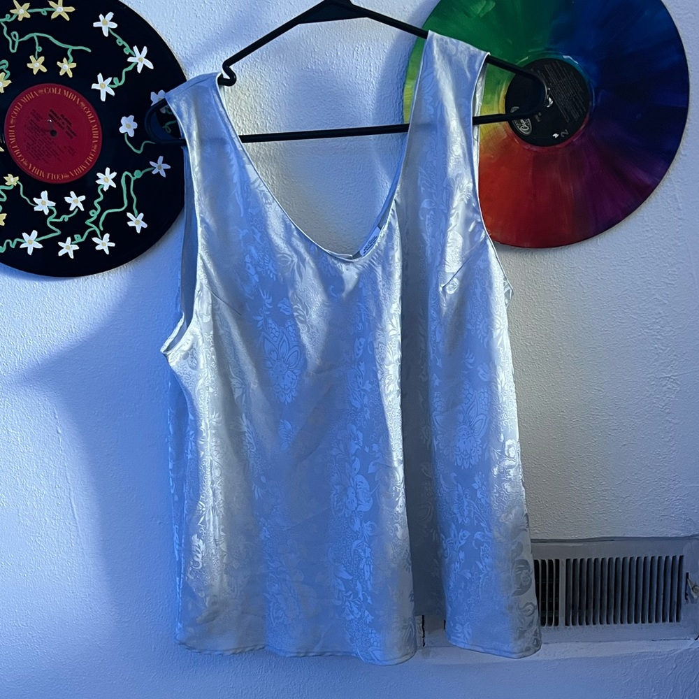 thrifted light blue tank